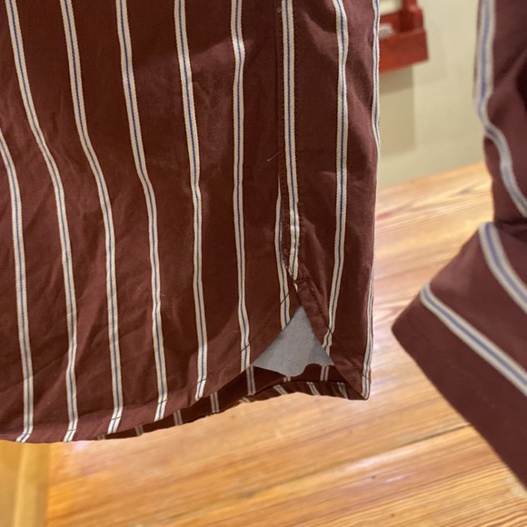 Tommy Hilfiger maroonish brown stripe button down shirt - Picture 6 of 8